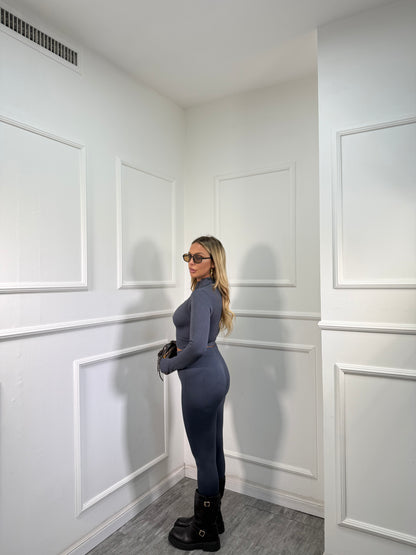 Coordinato zip contenitivo Skim grigio fumo hw44028