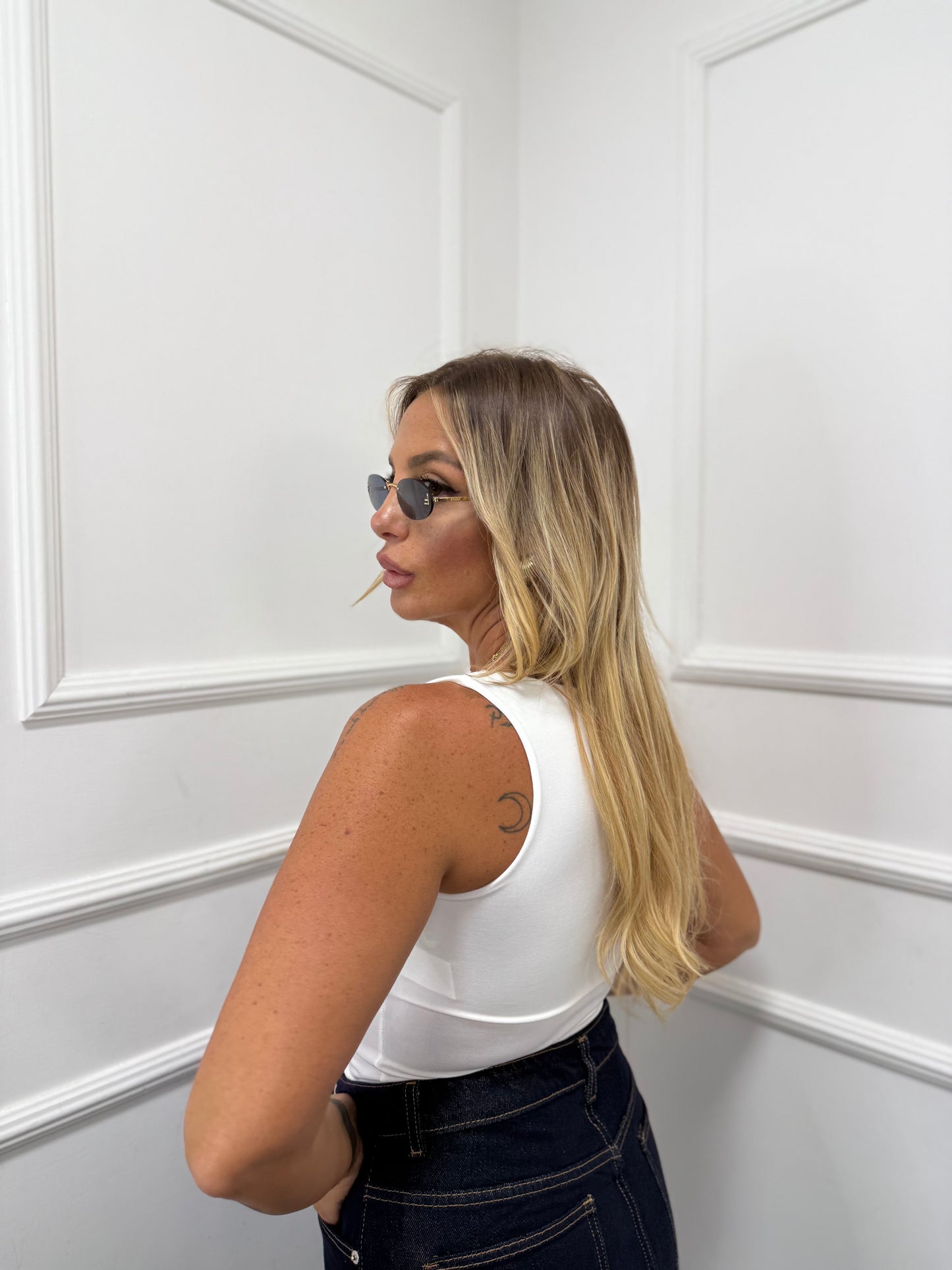 Body giromanica Basic bianco 23090