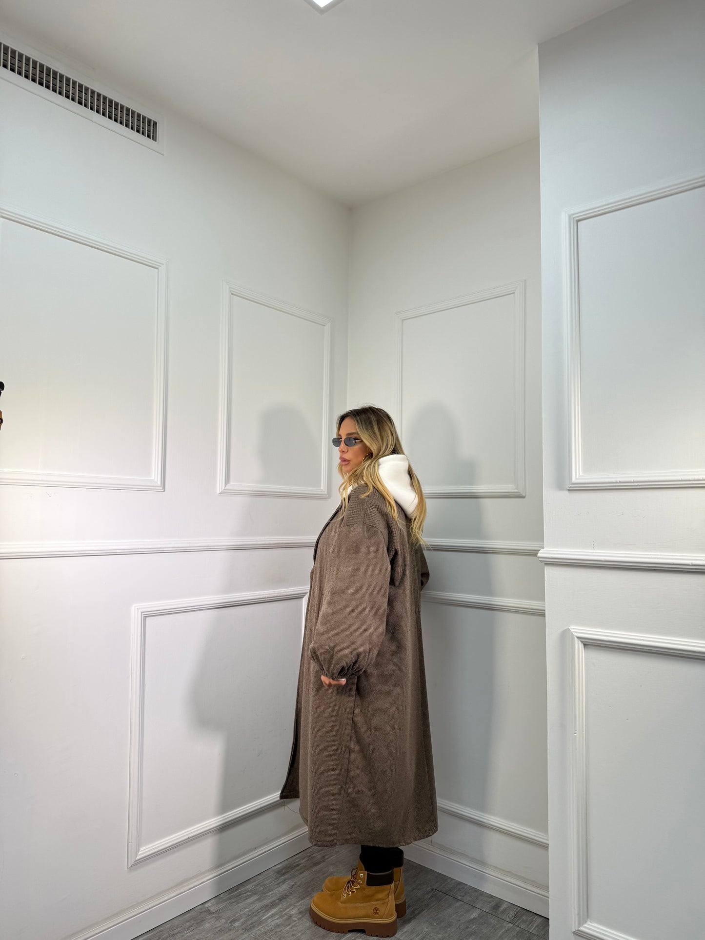 Maxicoat in tweed Favola 2.0 camel 22635