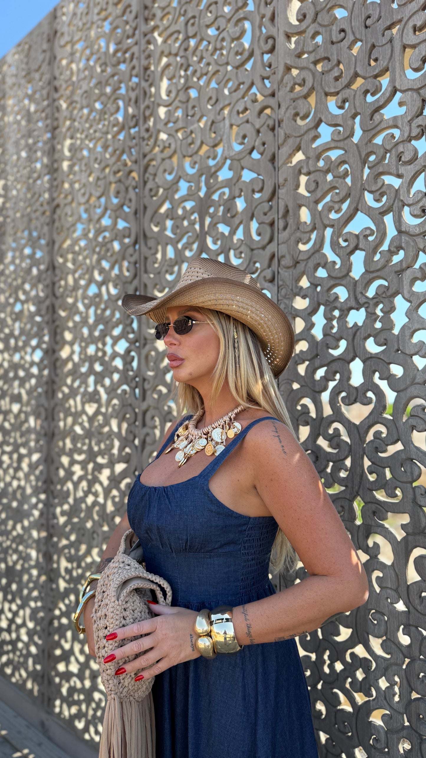 Abito midi in denim Yara lavaggio scuro 6210
