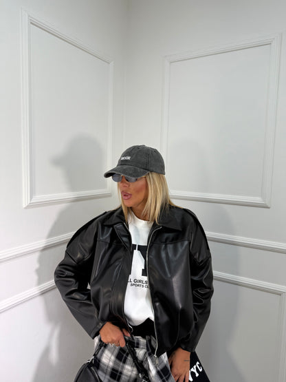 Bomber ecopelle Web nero 88717