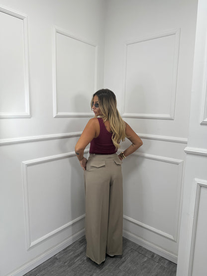 Pantaloni palazzo Back to Office camel 6271