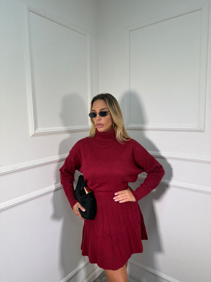 Coordinato lana rasata Paris bordeaux G153