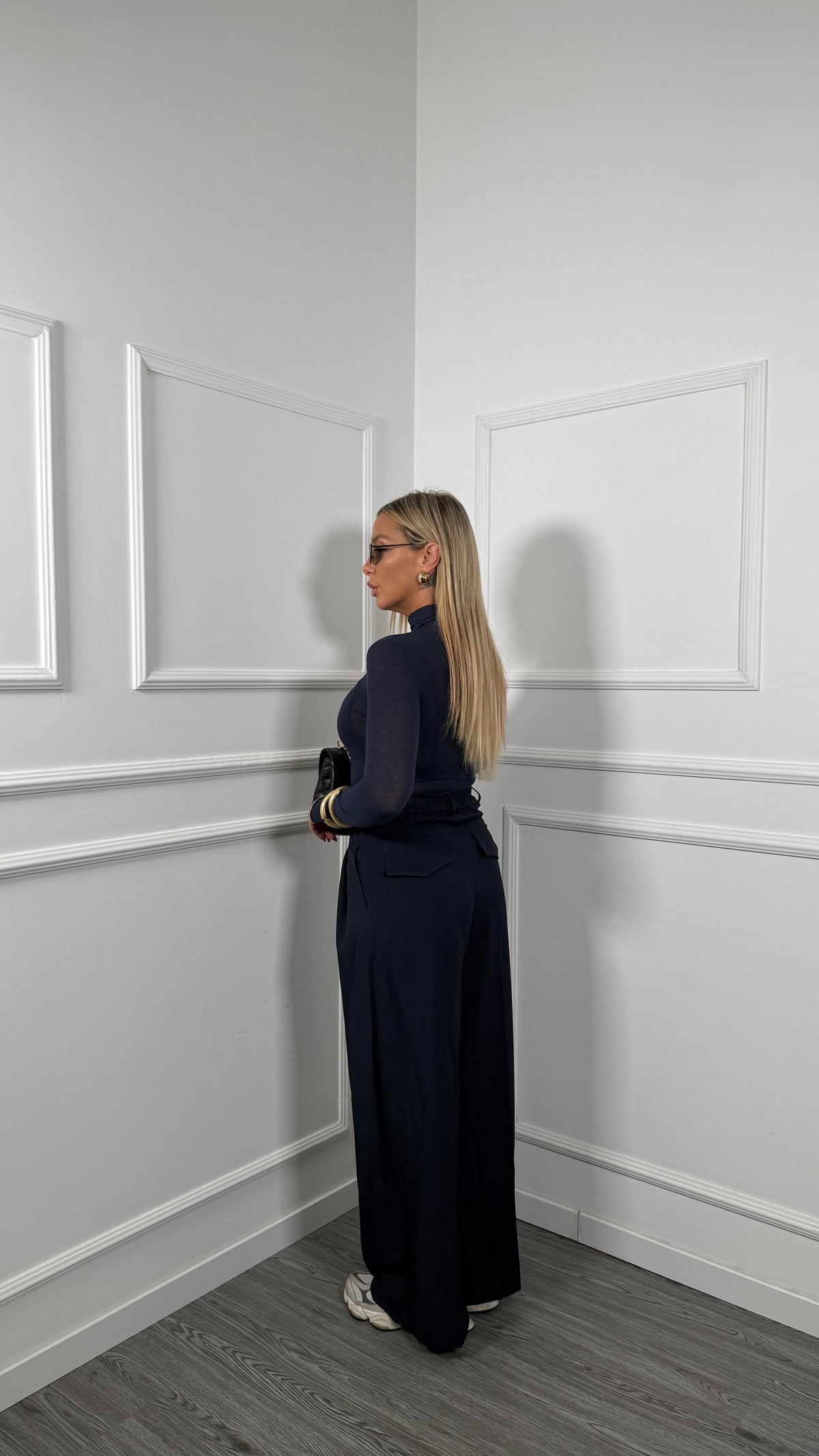 Pantaloni palazzo Office blu 6271
