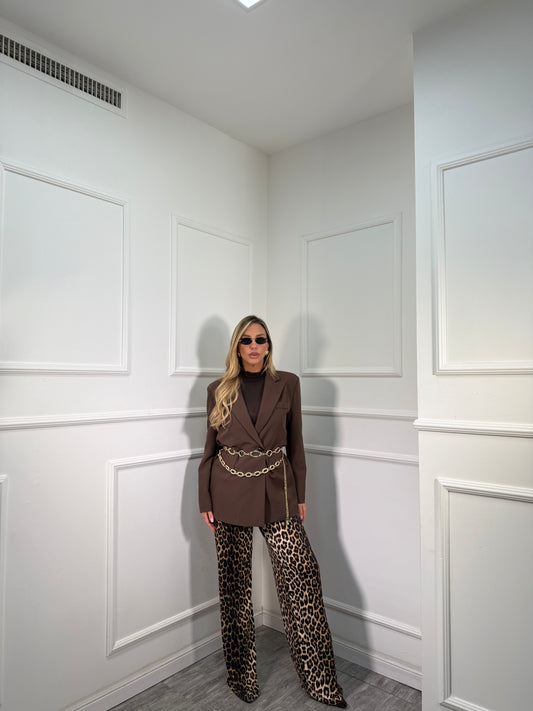 Pantaloni palazzo in lycra Gocciole maculato 0038