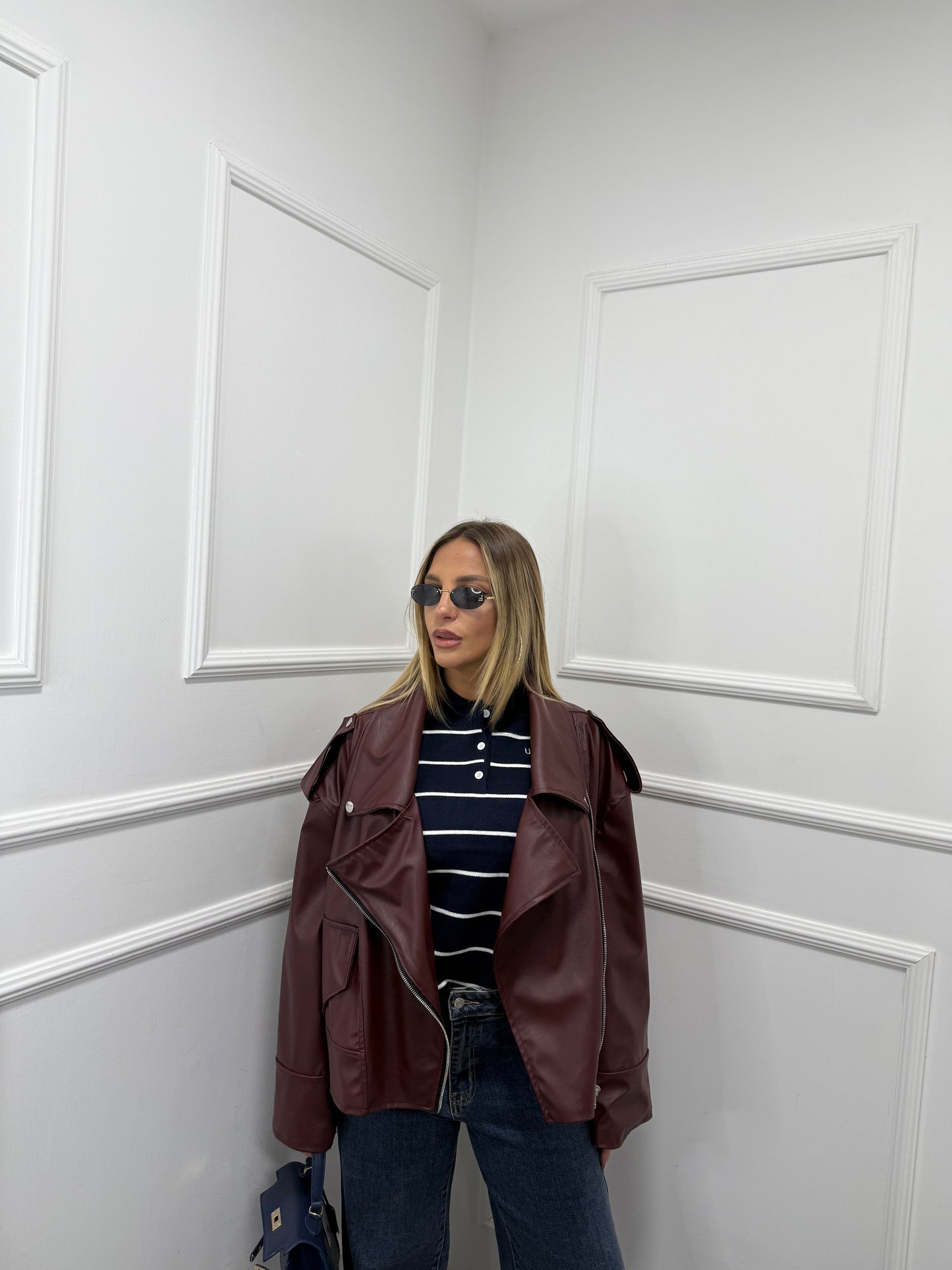 Chiodo oversize manica ampia Notting Hill bordeaux 98491