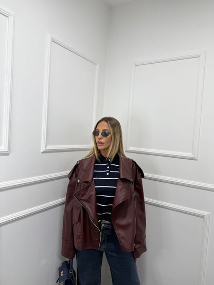 Chiodo oversize manica ampia Notting Hill bordeaux 98491