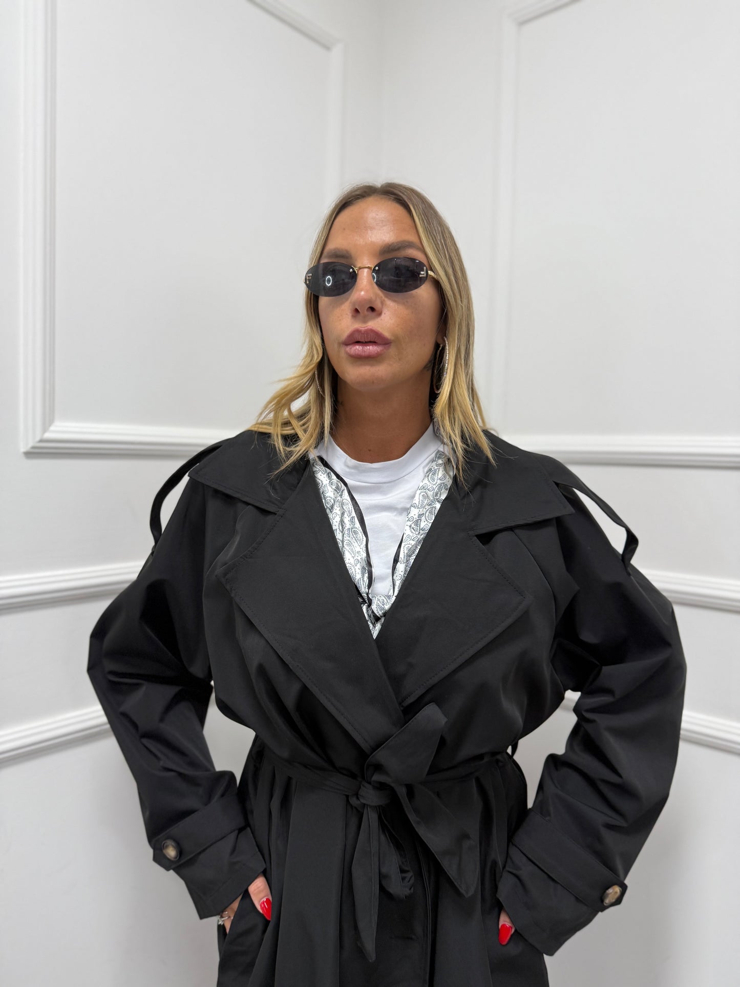 Trench London nero curvy 5927