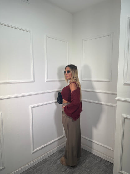 Pantaloni palazzo Back to Office taupe 6271