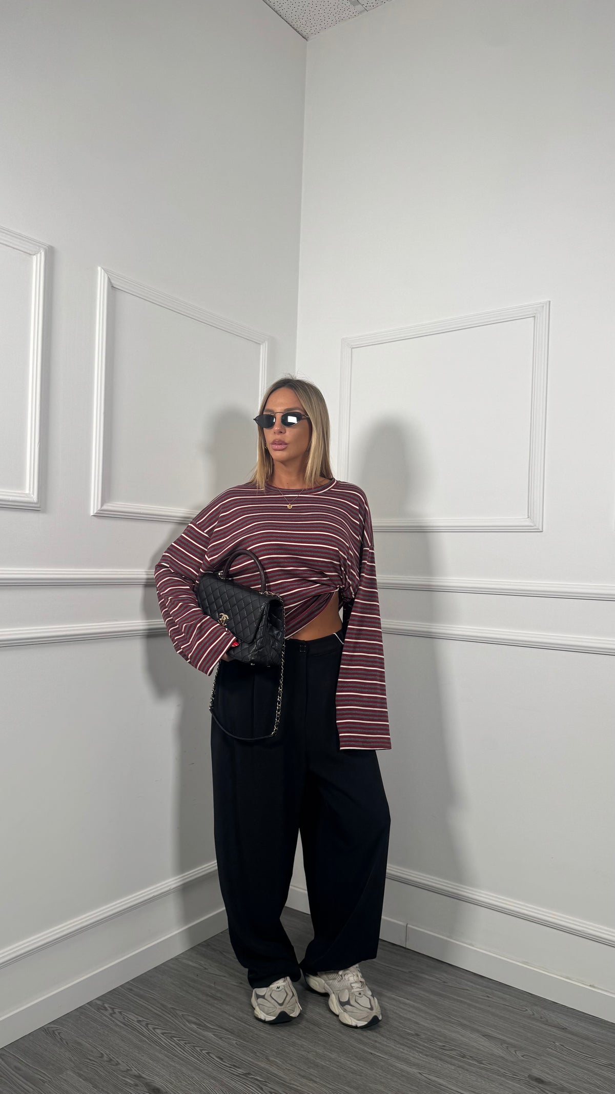 Pantaloni palazzo Curvy Living nero 261022