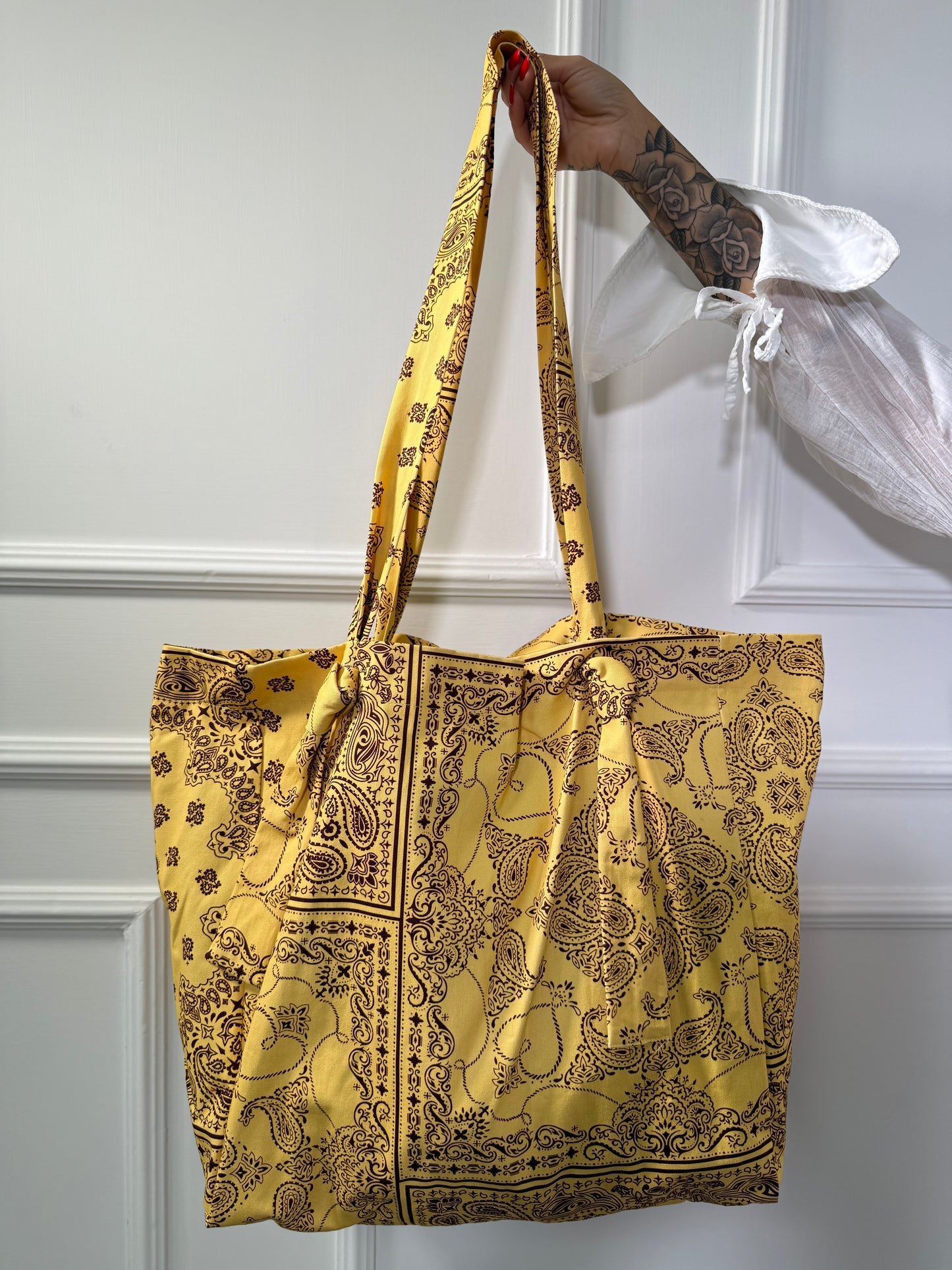 Maxi borsa bandana in cotone by lumina gialla