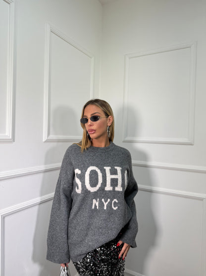 Maxi pullover Soho grigio 30028