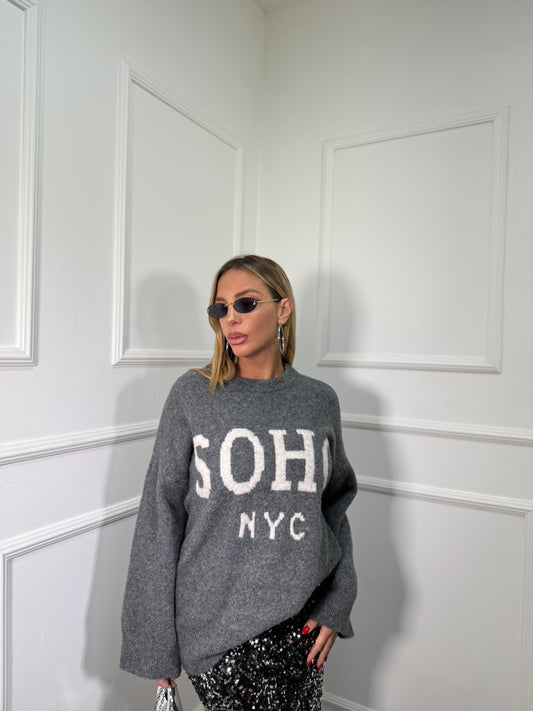 Maxi pullover Soho grigio 30028