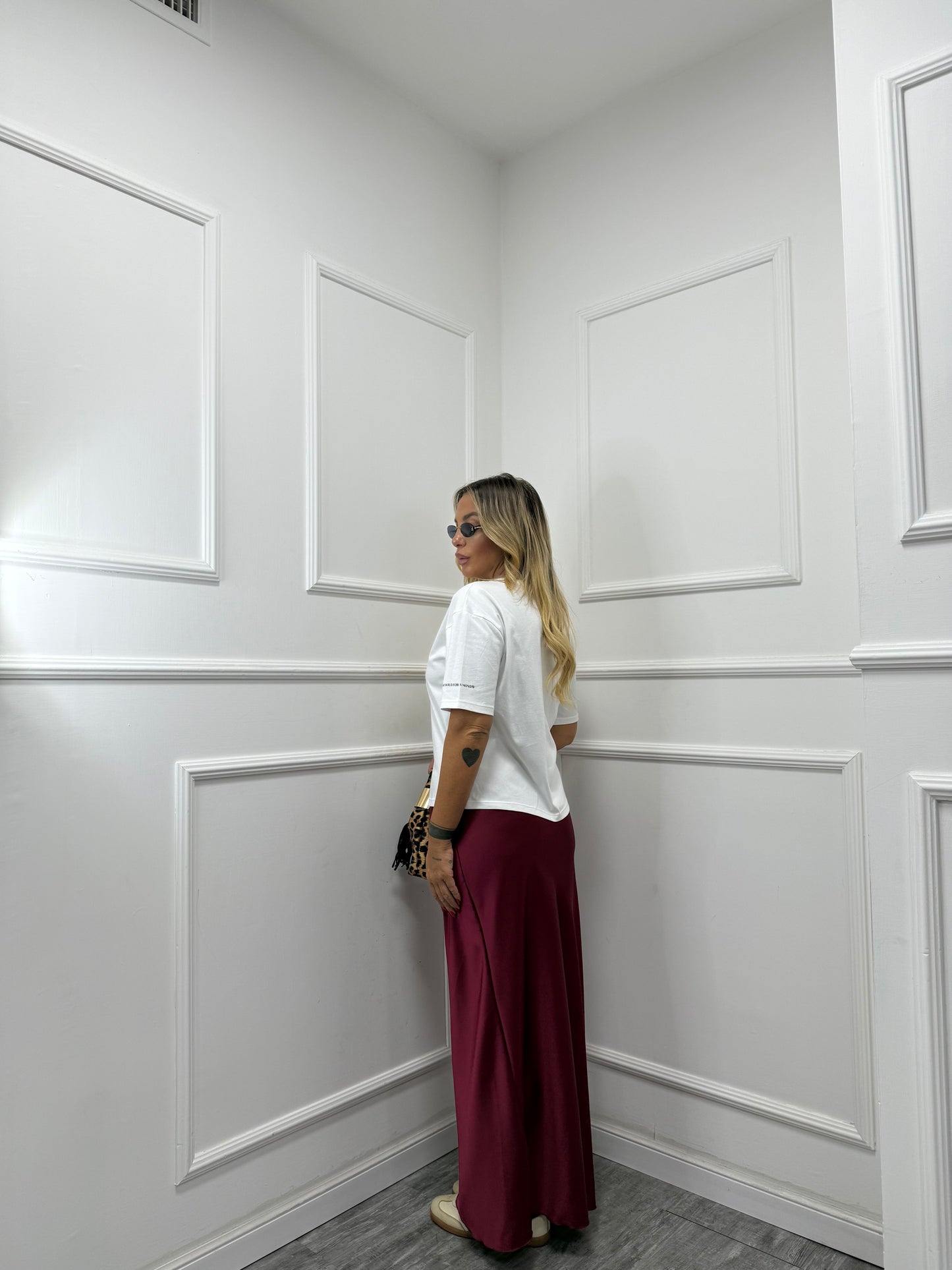 Longuette in satin Élite bordeaux 2419