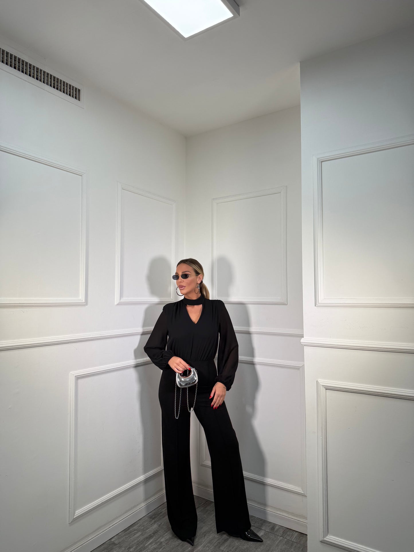 Jumpsuit a palazzo Ellis nera 378788