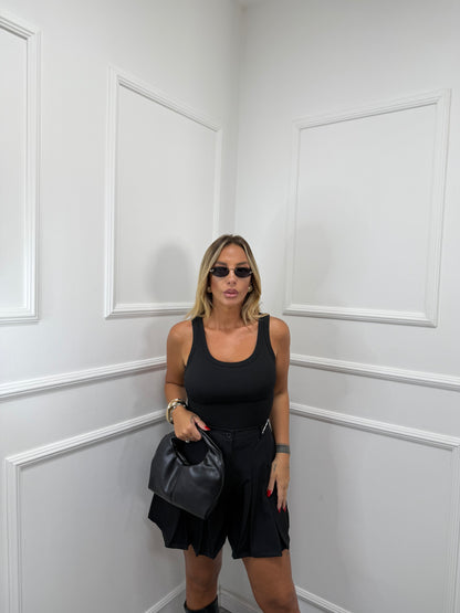 Pantaloncino con pieghe Dallas nero