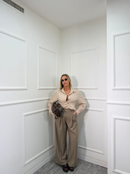 Pantaloni palazzo Back to Office taupe 6271