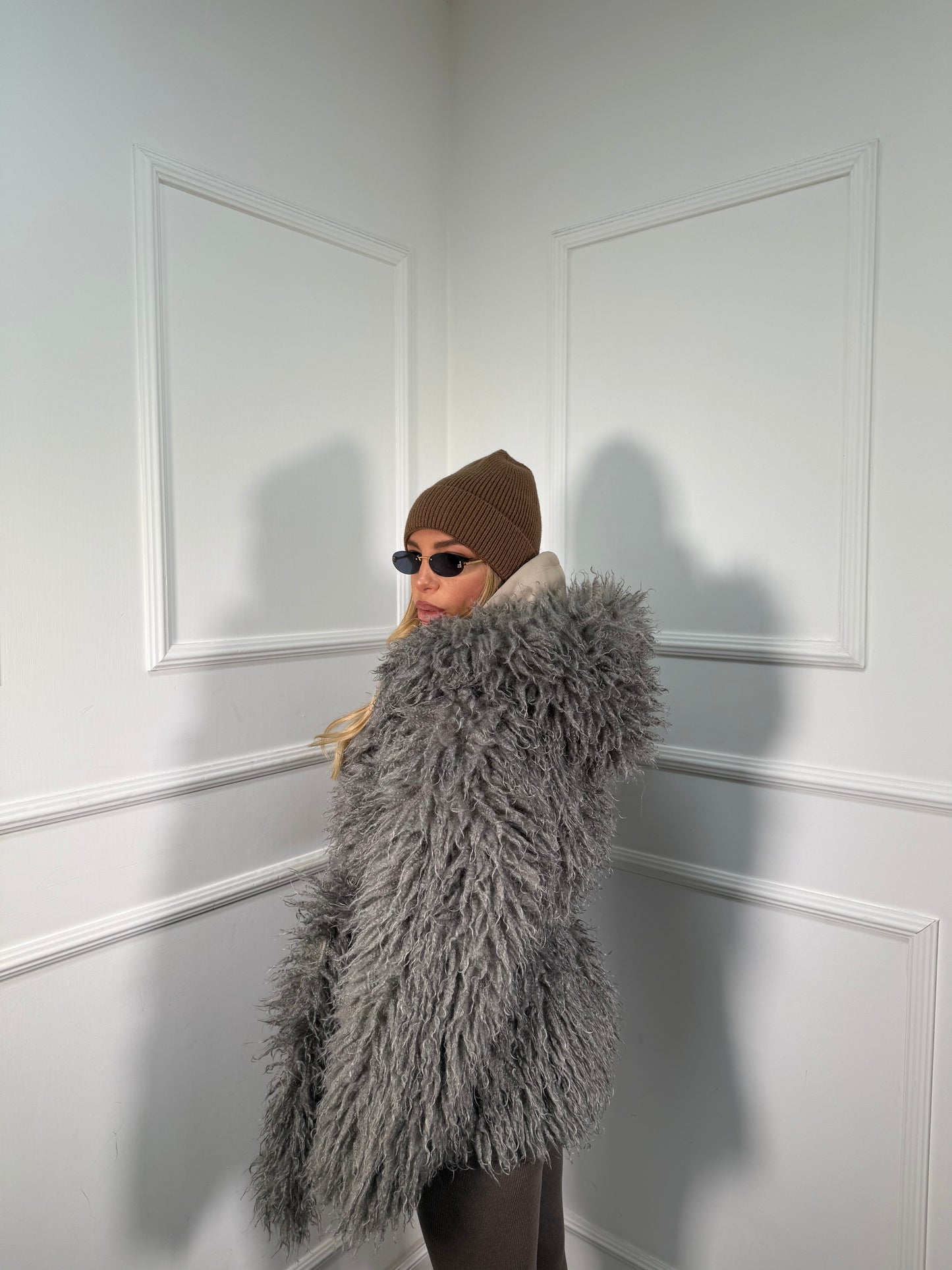 Ecofur Mongolia con cintura Allison grigio antracite pj8201