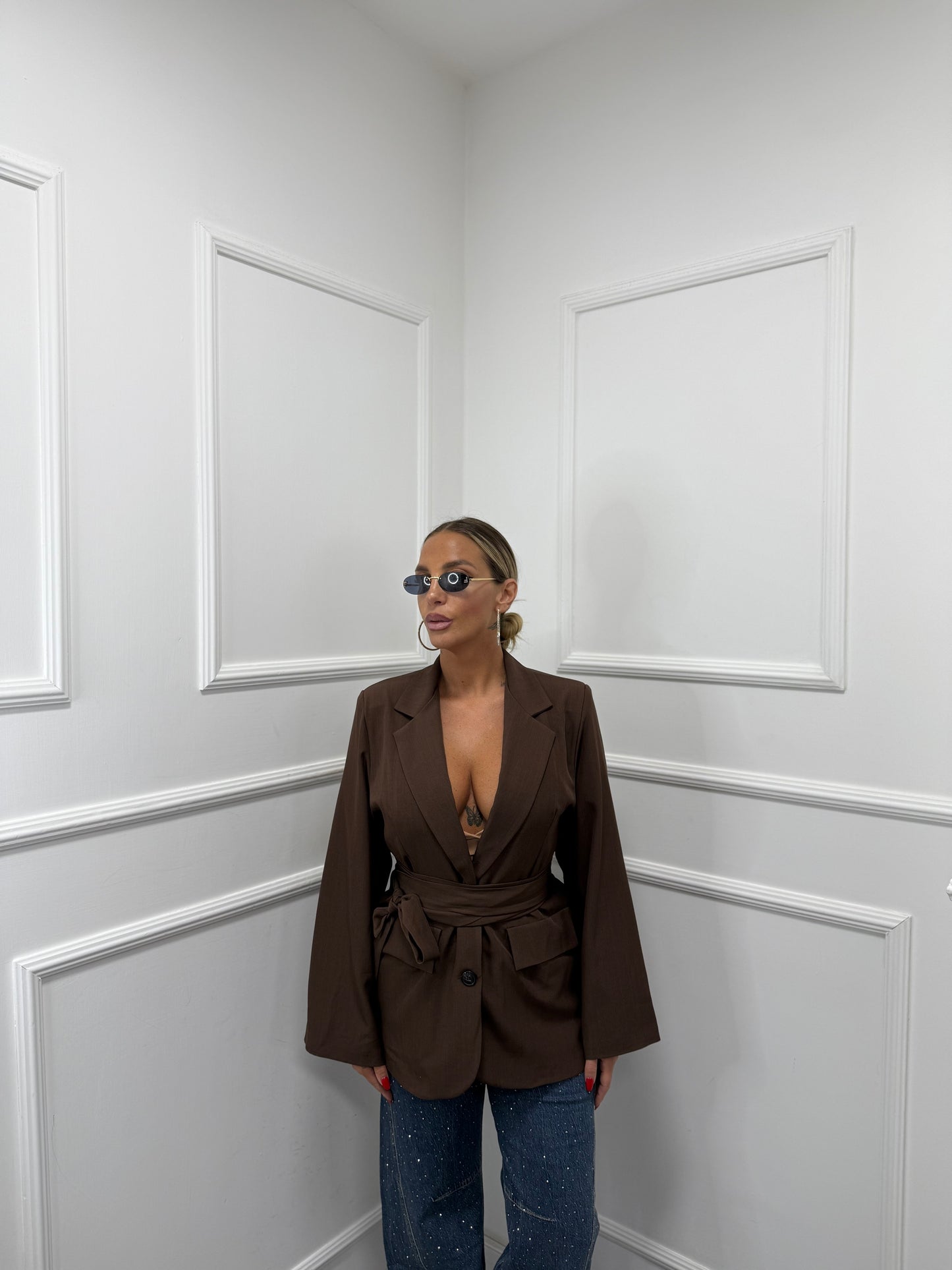 Blazer con fusciacca Benny cioccolato 3871