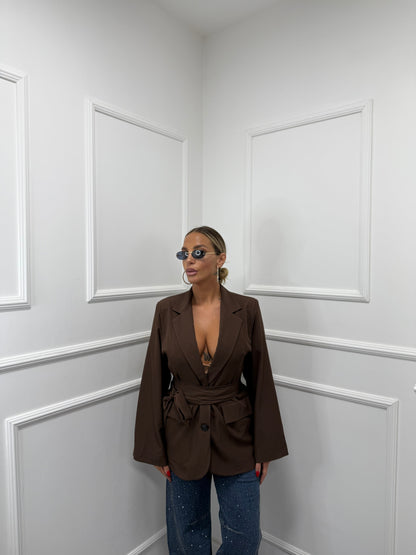 Blazer con fusciacca Benny cioccolato 3871
