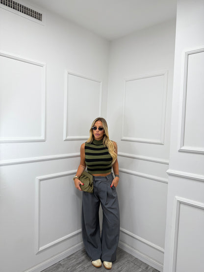 Pantaloni palazzo Back to Office grigio 6271