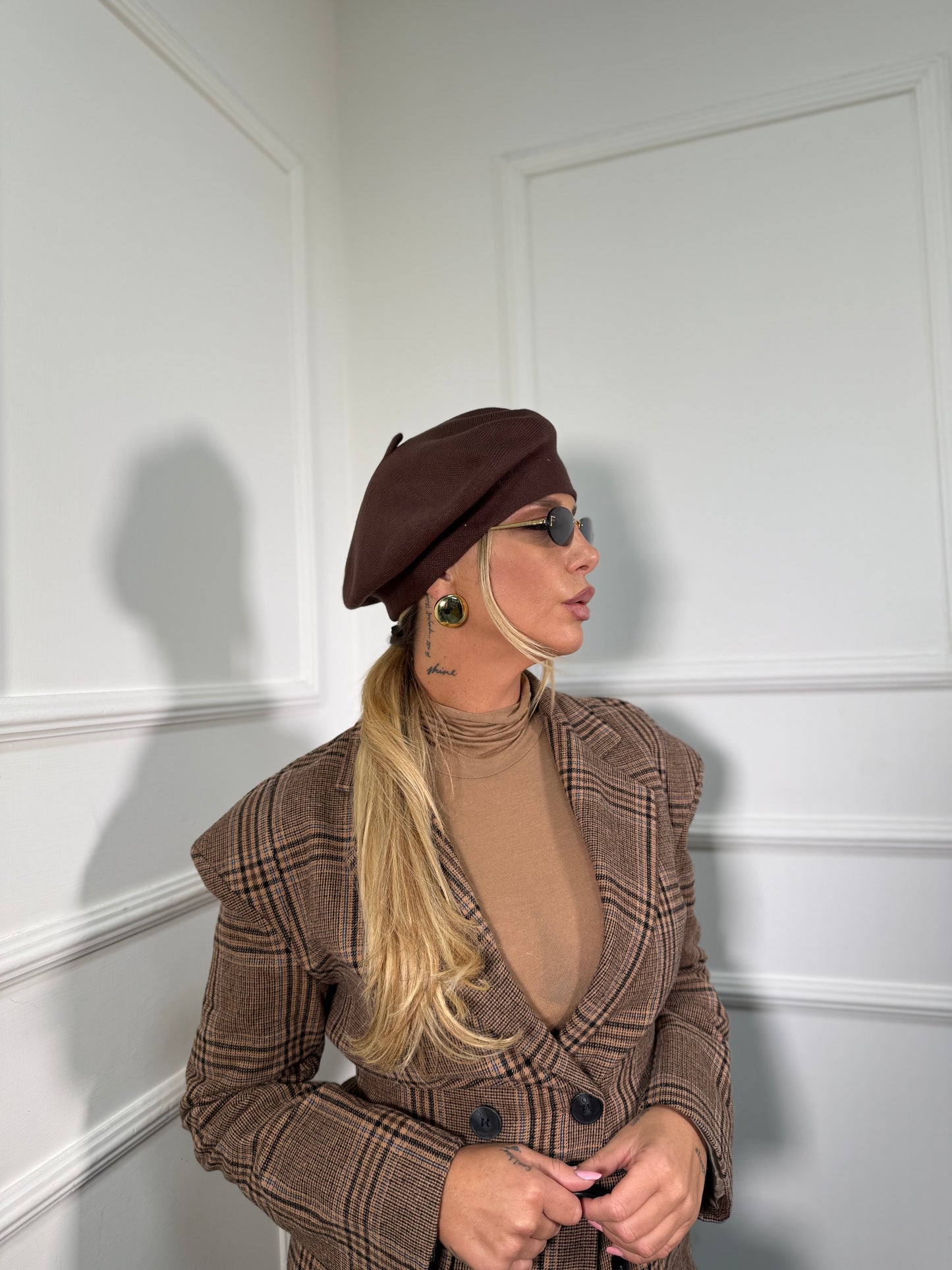 Basco parigino lana rasata cioccolato