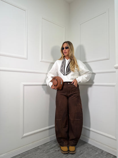 Jeans balloon Reverse marrone yx523