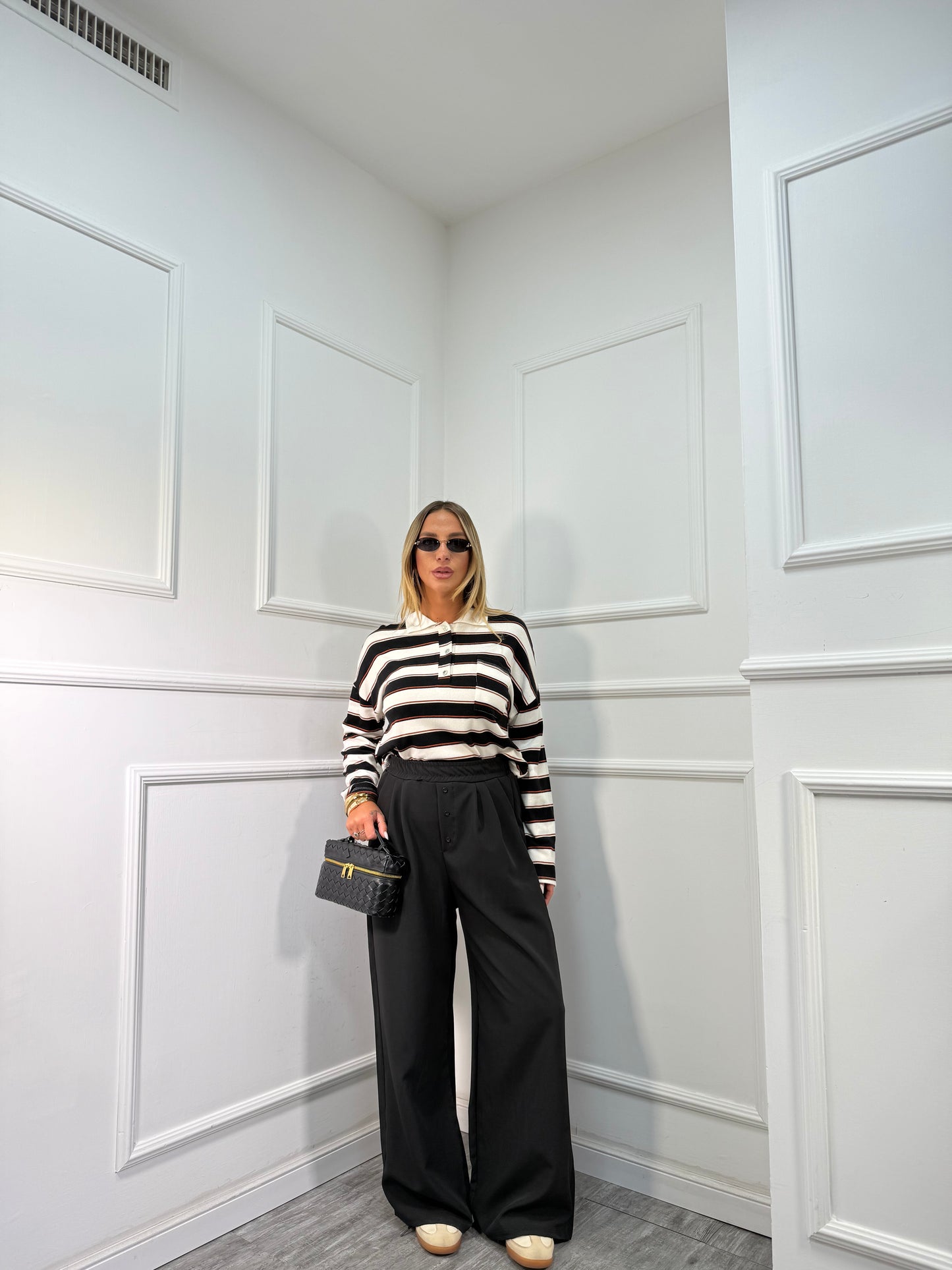 Pantaloni palazzo Holiday nero 21807