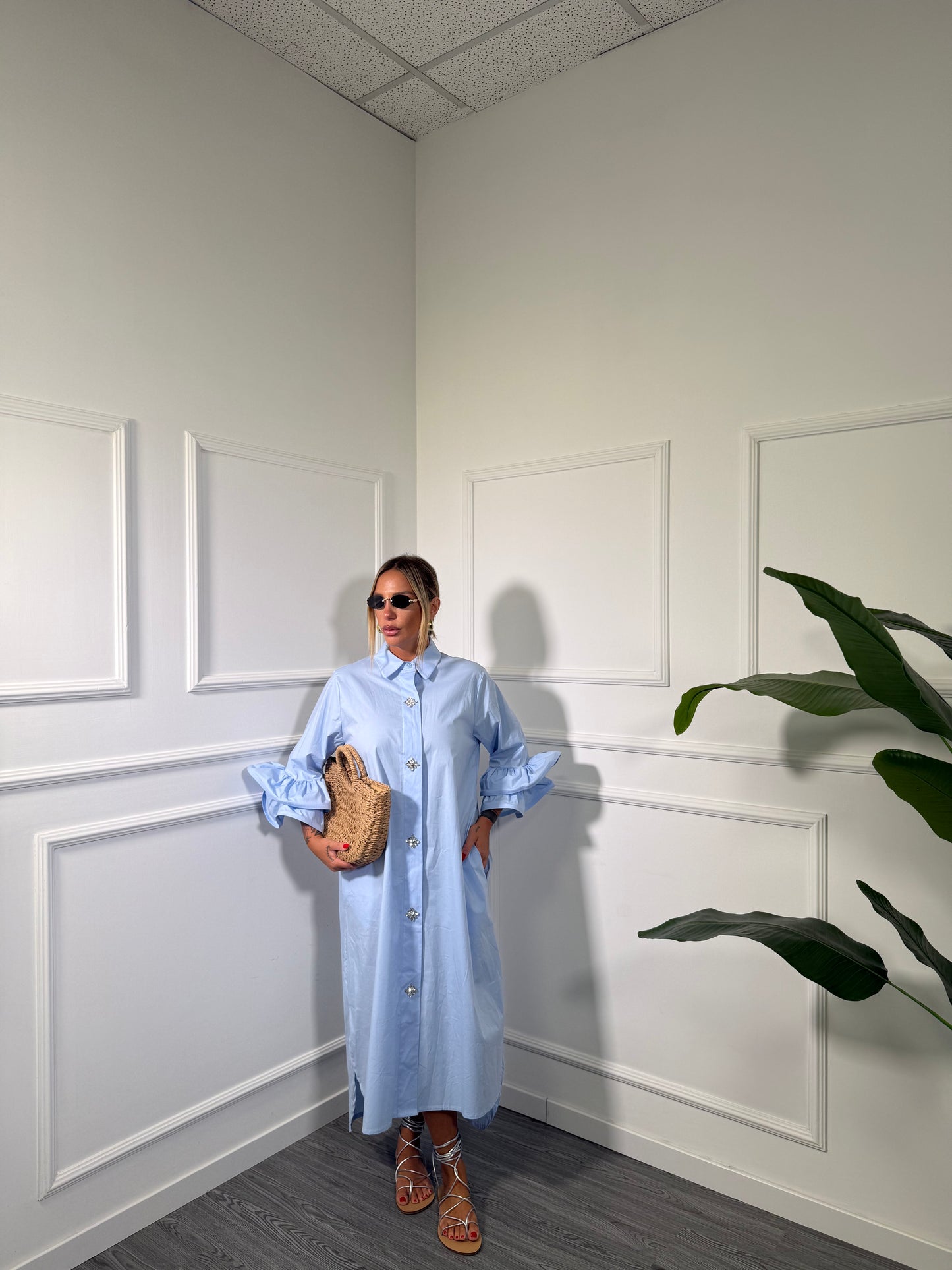 Chemisier midi Sardinia azzurro 21036