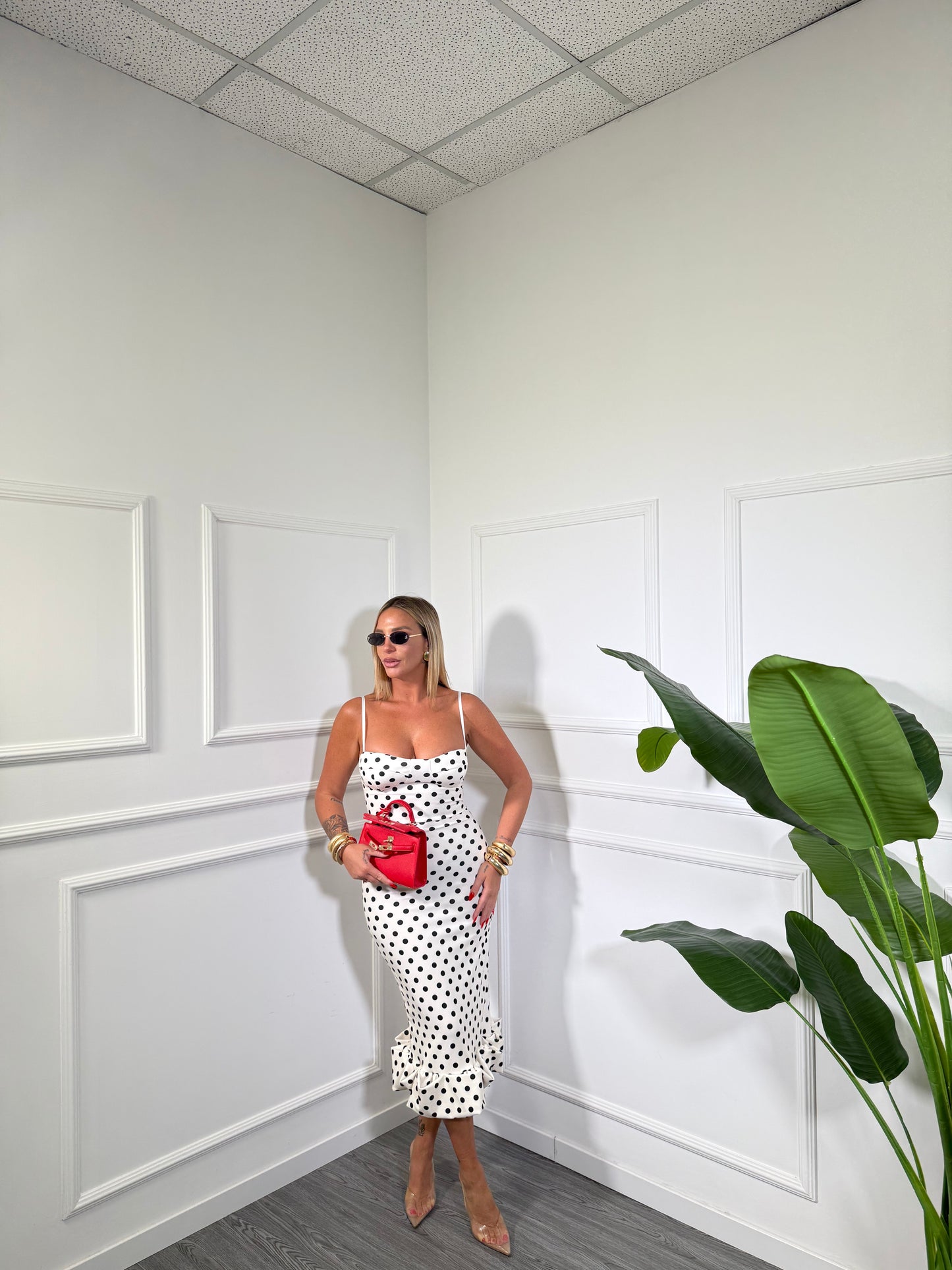 Abito midi POIS Farsha bianco 2441