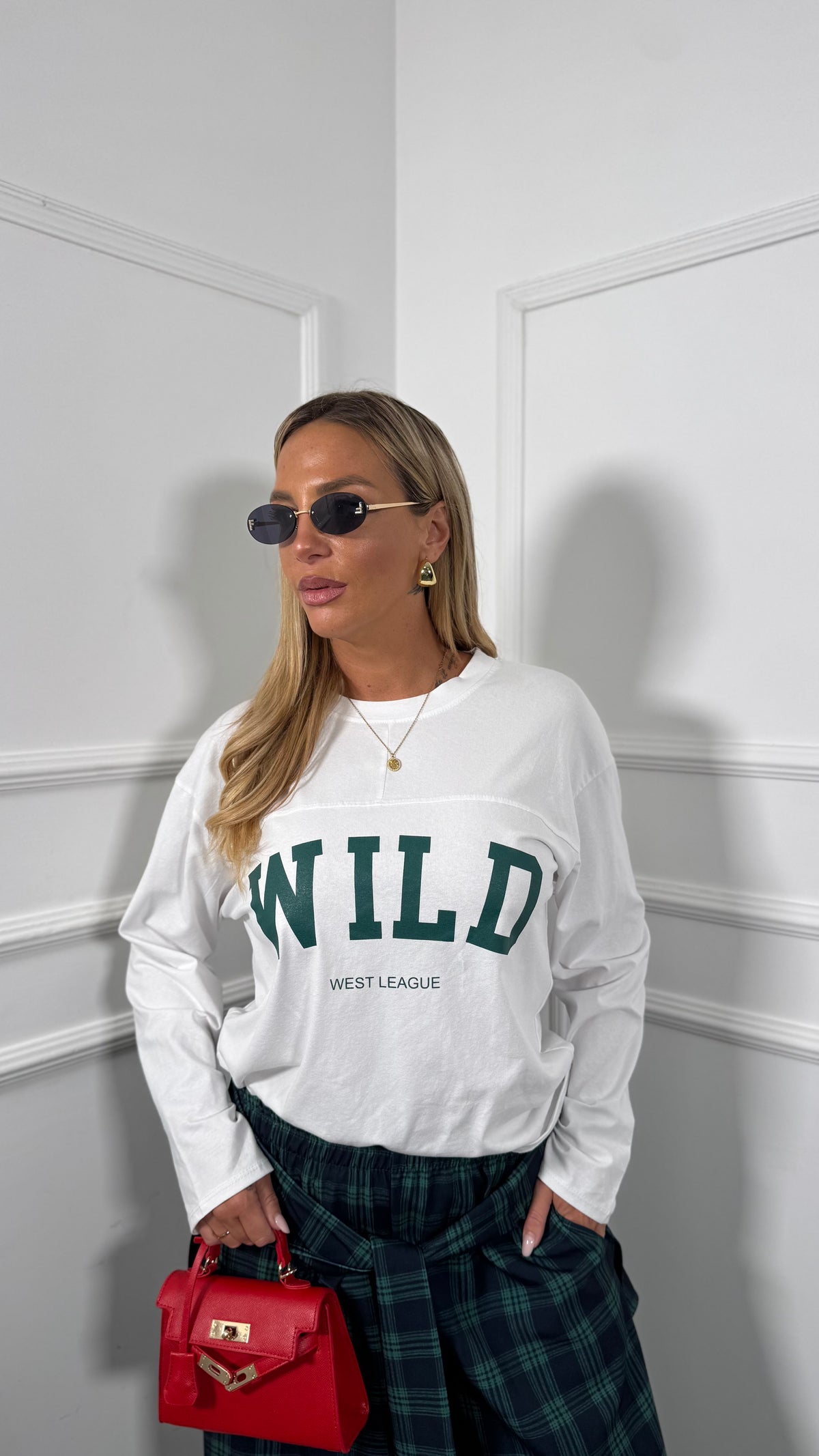 Shirt manica lunga in cotone Wild bianca 22831