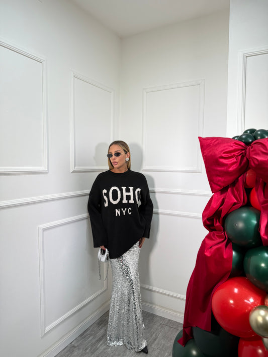 Longuette in micro paillettes Glamour argento 6658