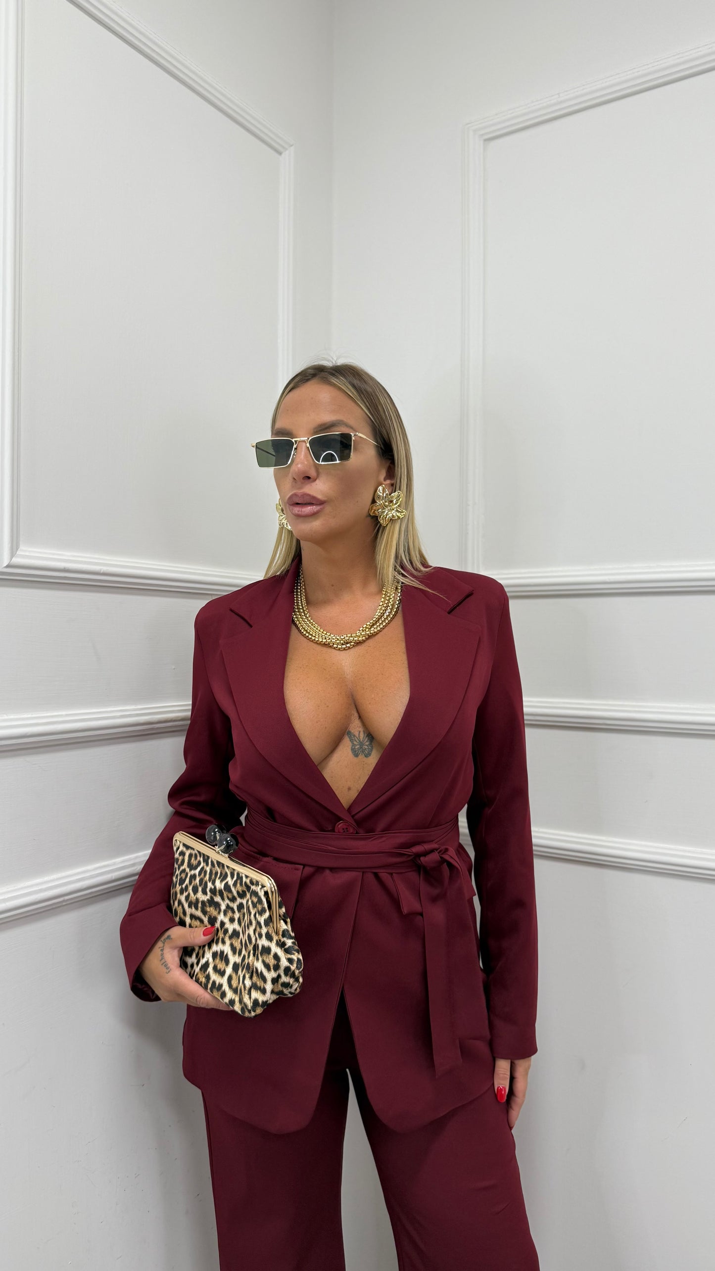 Tailleur con fusciacca Venice bordeaux 8576