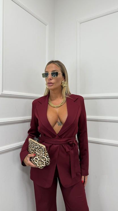Tailleur con fusciacca Venice bordeaux 8576