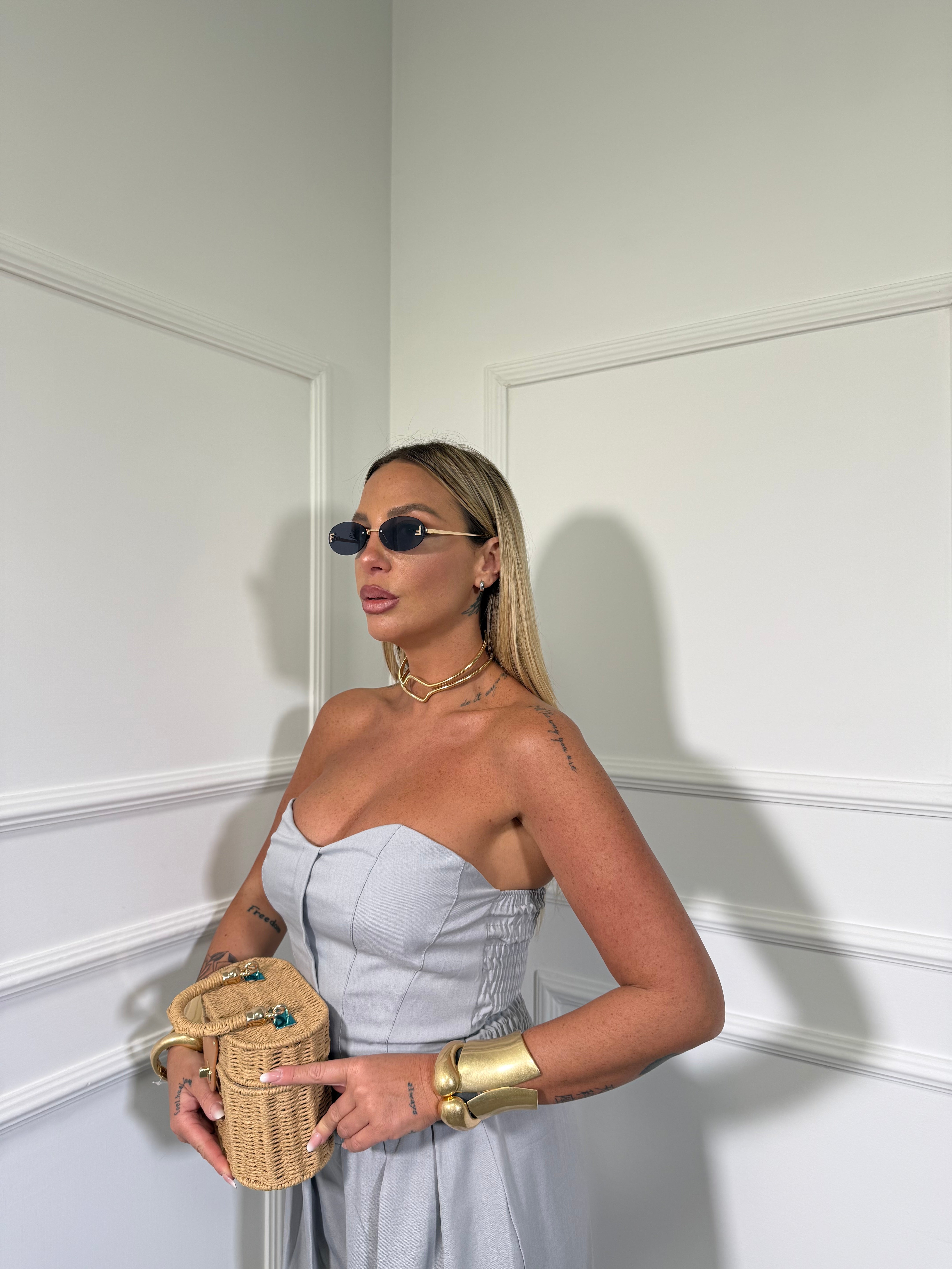 Jumpsuit a palazzo Nicla ghiaccio 13254