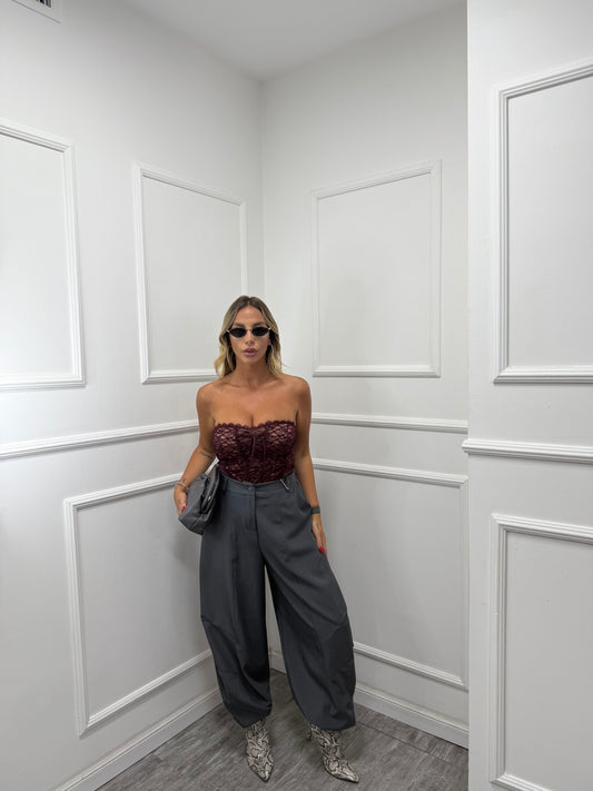 Pantaloni balloon con coulisse Harley grigio fumo 18190