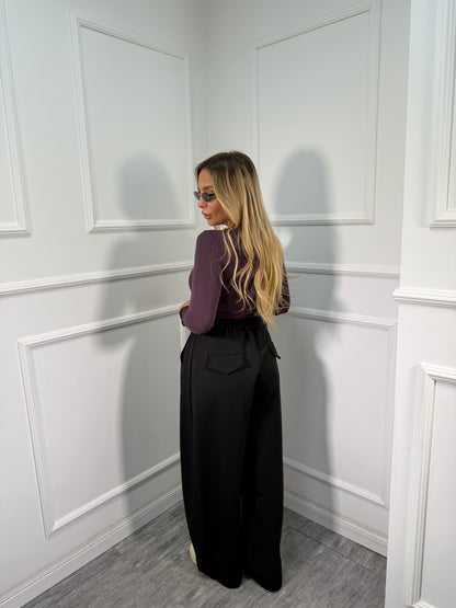 Pantaloni palazzo Jessy nero my19655