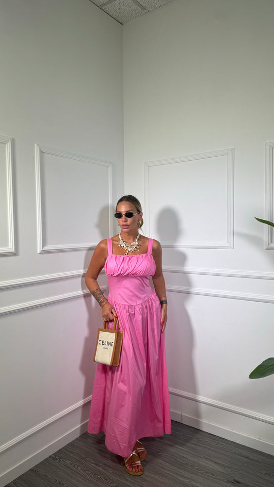 Abito midi in cotone Shila rosa barbie 58202