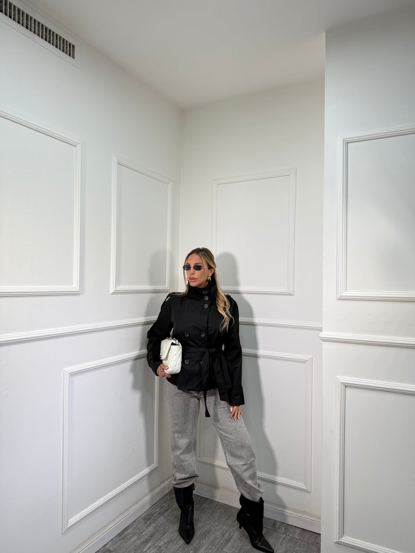 Jeans mom fit taglio vivo grigio a1059