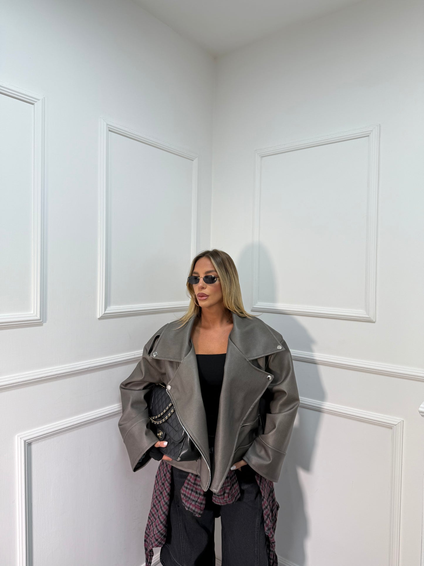 Chiodo oversize manica ampia Notting Hill grigio piombo 98491