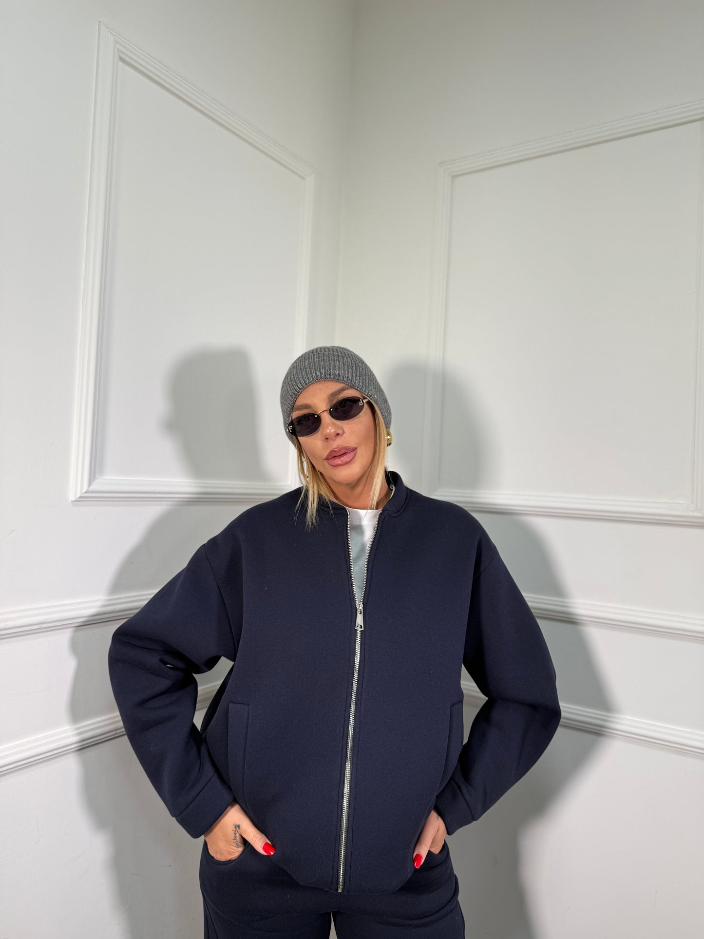 Coordinato tuta in pile Stoccolma blu 22663