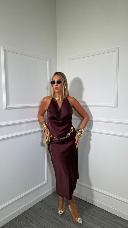 Coordinato in satin Charlotte borgogna 149042
