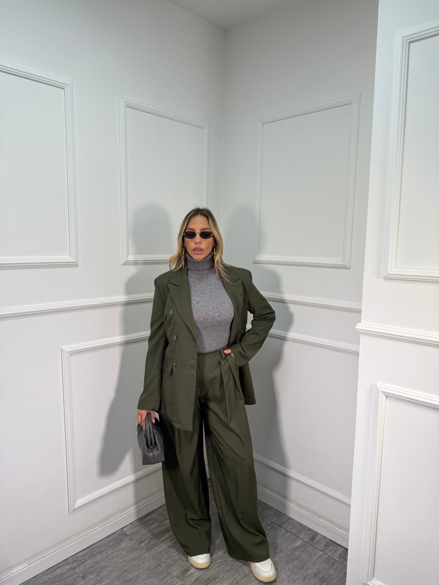 Tailleur doppiopetto Julia verde oliva my86269