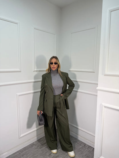Tailleur doppiopetto Julia verde oliva my86269