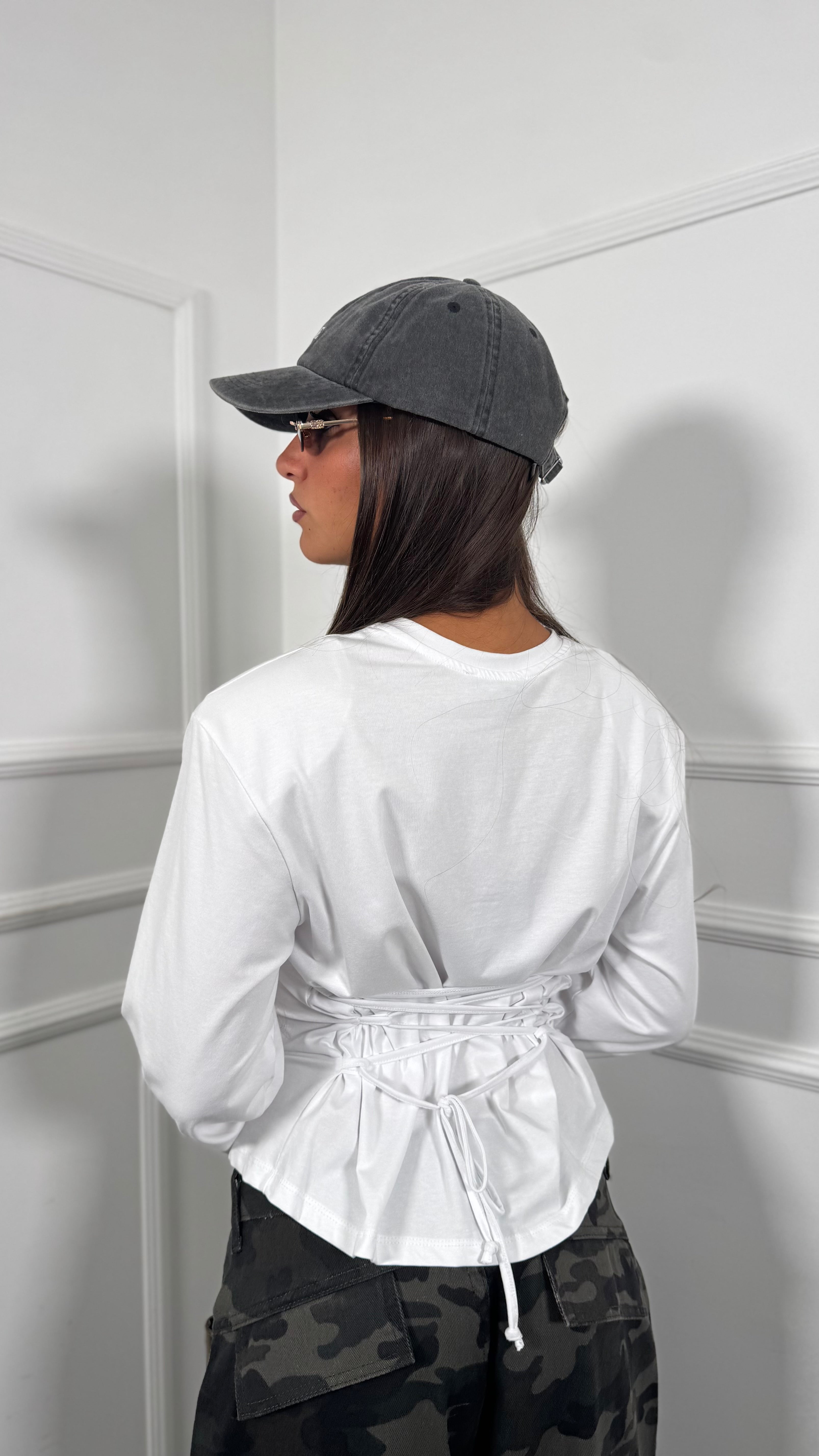Shirt manica a campana con spalline by justwest bianca jw1987