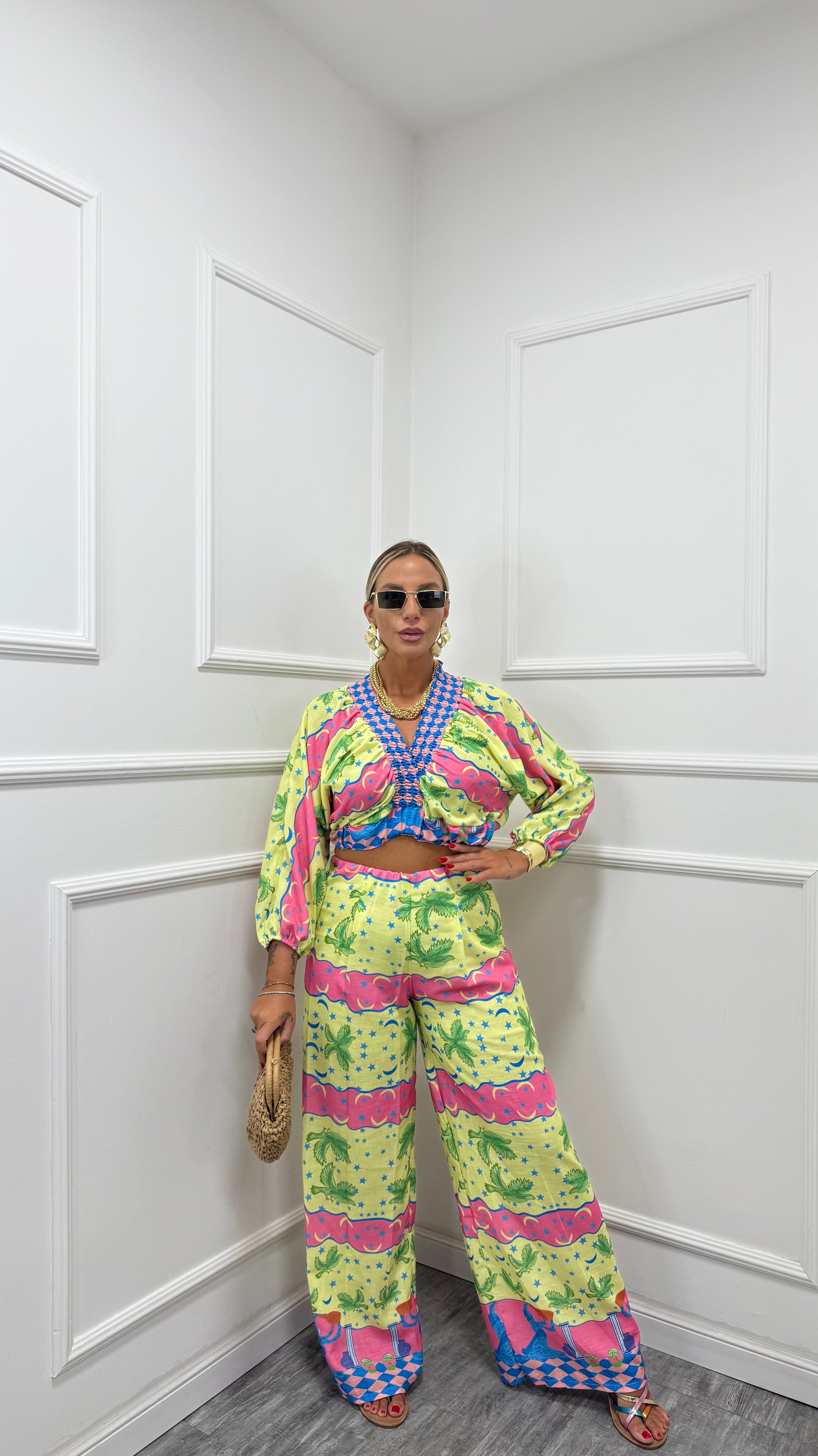 Coordinato summer lime e fucsia