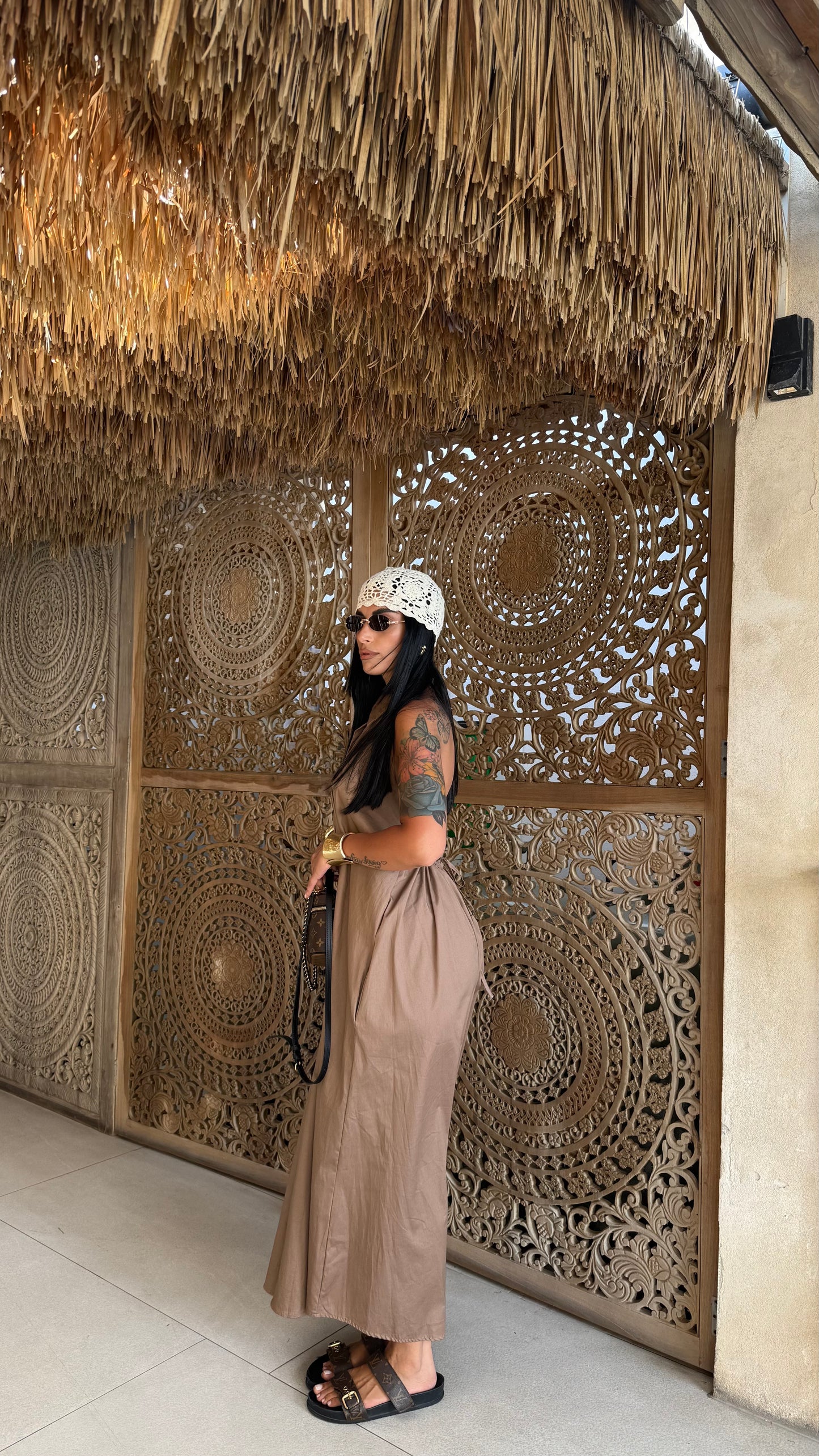 Chemisier midi (Curvy) Alisha taupe in125681