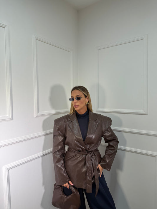 Blazer ecopelle avvitato cacao by justwest d02