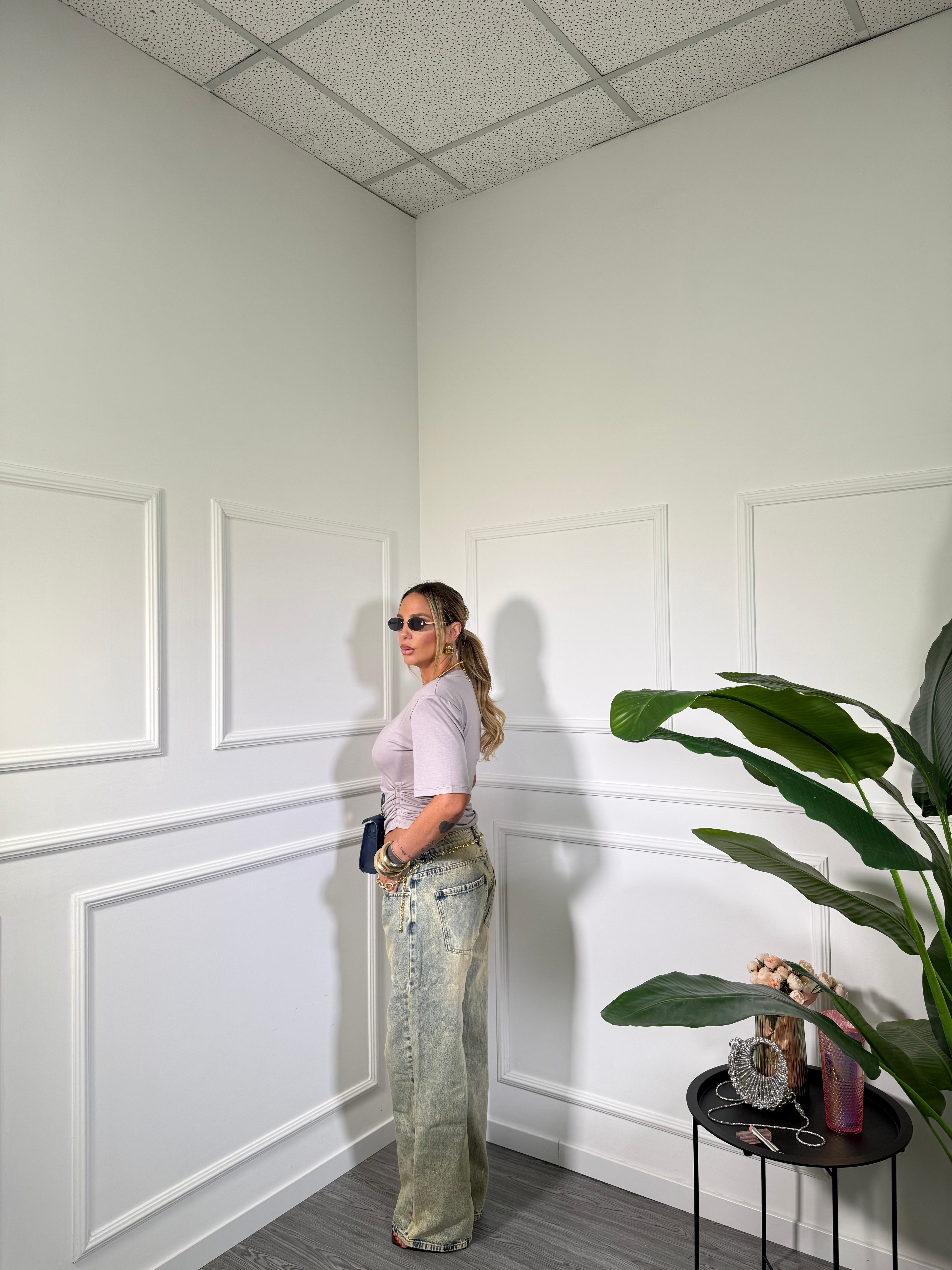 Jeans wide leg effetto sabbiato Always ad381