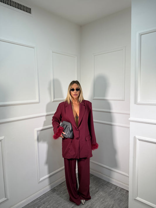Tailleur Plume bordeaux dalla 44/52 m10076
